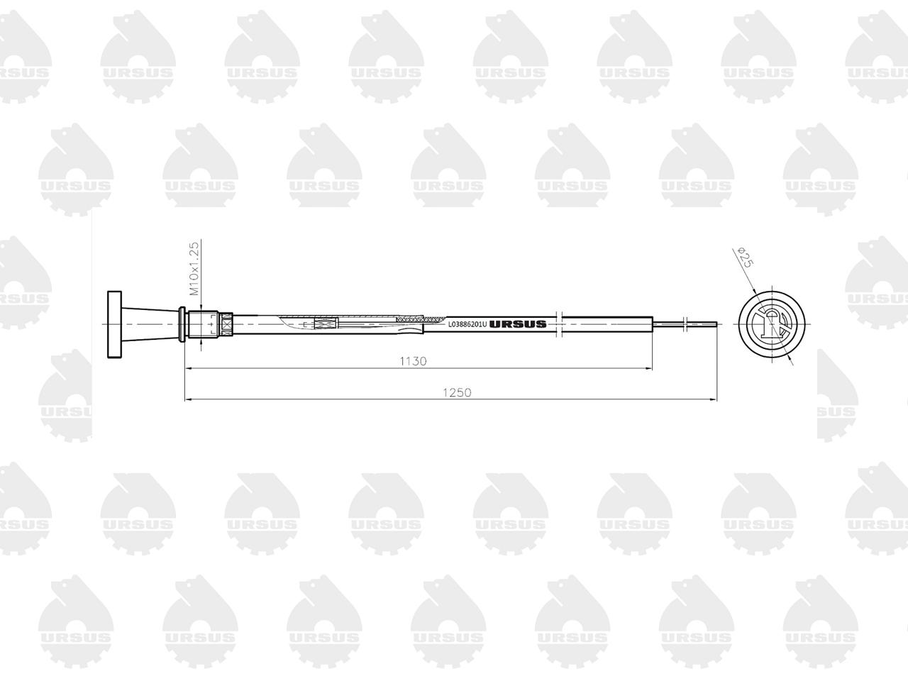 Linka - Gaszenie silnika L-1250mm C-360 3P ORYGINAŁ URSUS