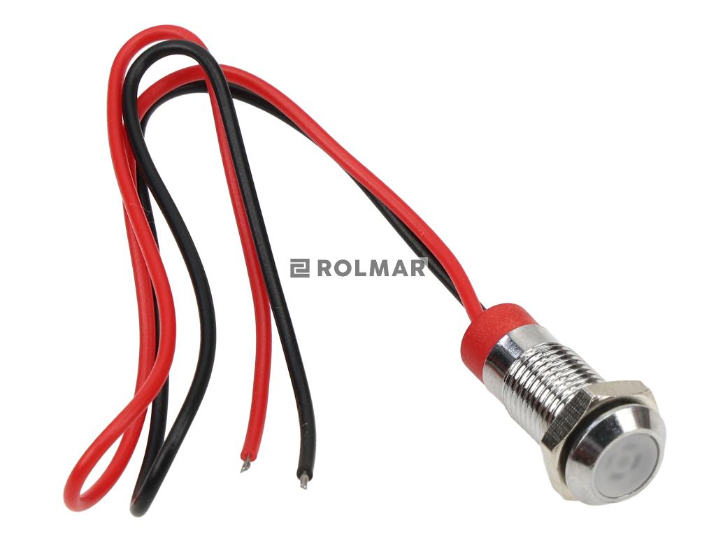 Lampka kontrolna LED FI8 12/24V biała