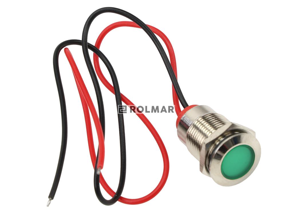 Lampka kontrolna LED FI12 12/24V zielona