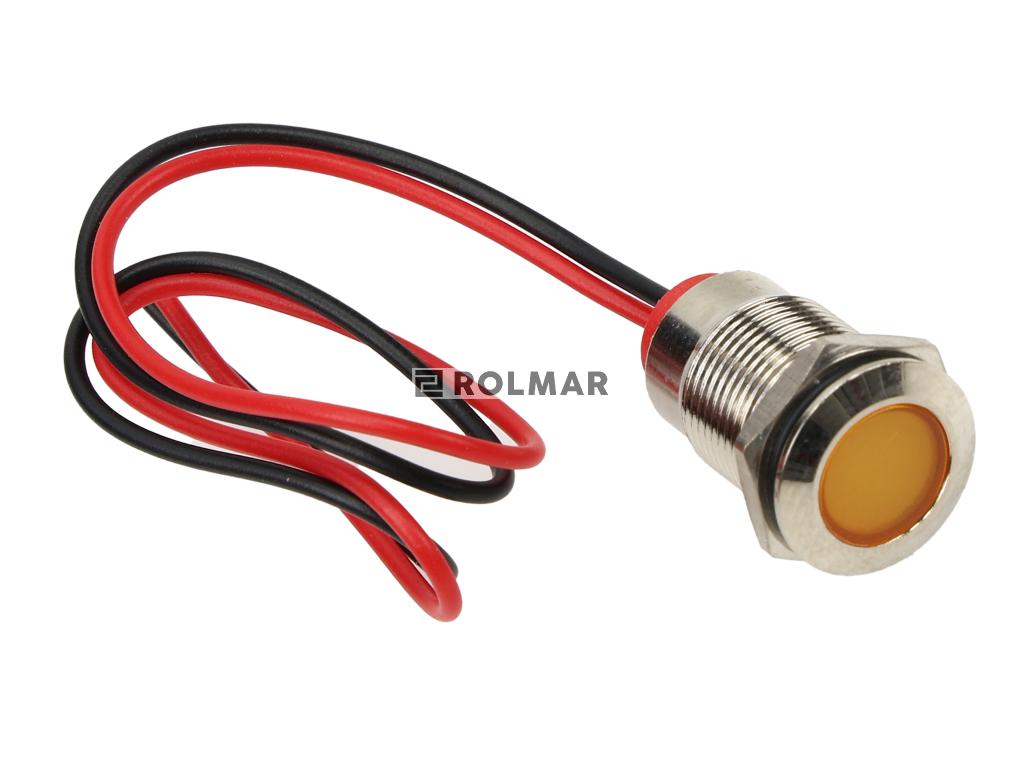 Lampka kontrolna LED FI12 12/24V pomarańczowa