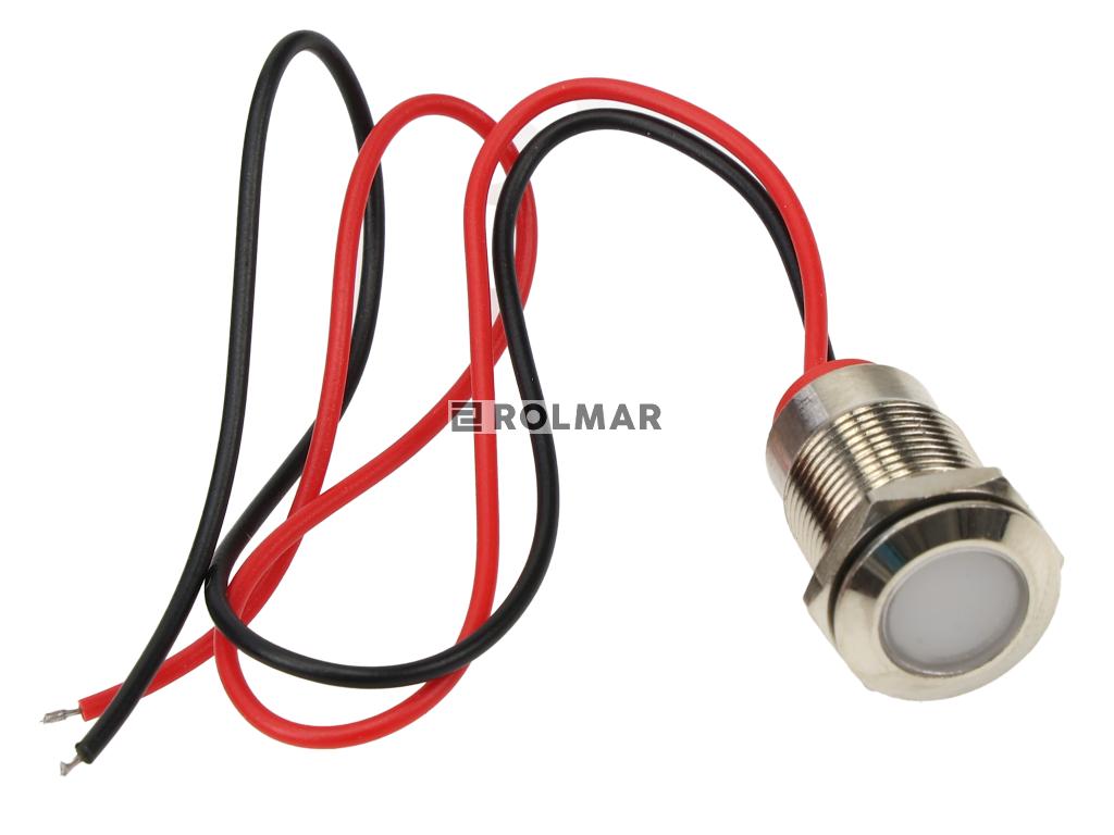 Lampka kontrolna LED FI12 12/24V biała