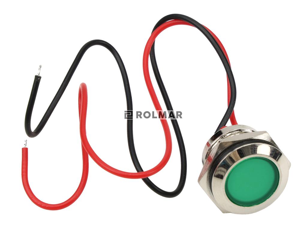 Lampka kontrolna LED FI16 12/24V zielona