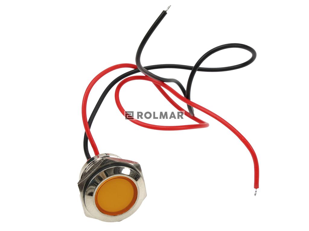 Lampka kontrolna LED FI16 12/24V pomarańczowa