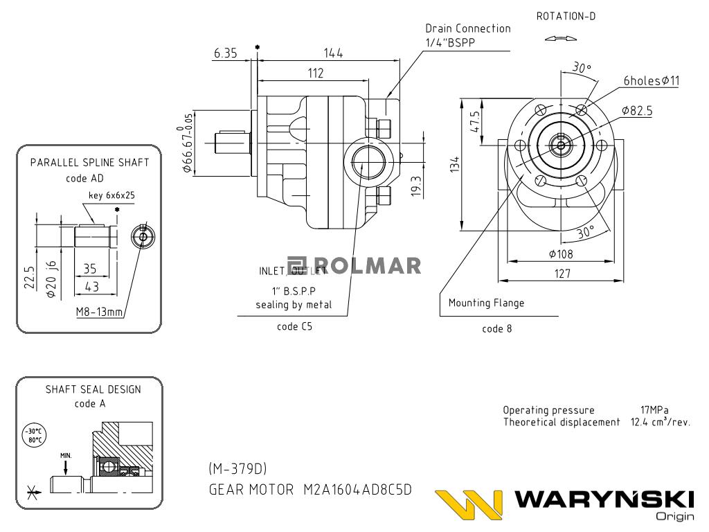 Silnik hydrauliczny M-379D M2A1604AD8C5D Waryński