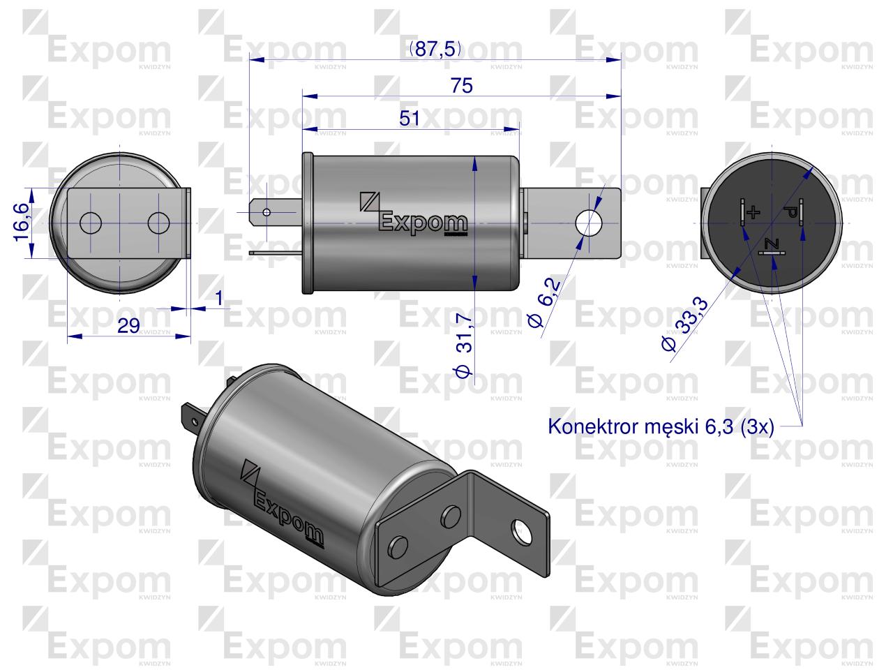 Przerywacz kierunkowskazów Elektroniczny 50457681.50024812 C-330/360 ME-6 EXPOM KWIDZYN eu