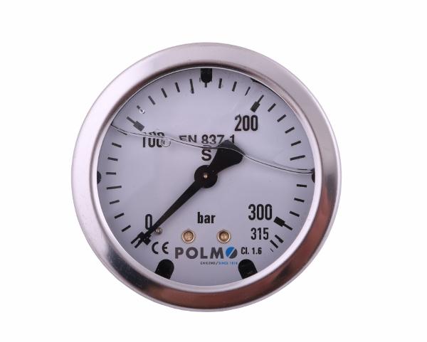 Manometr glicerynowy M63 0-315 bar tylne przyłącze G1/4" POLMO