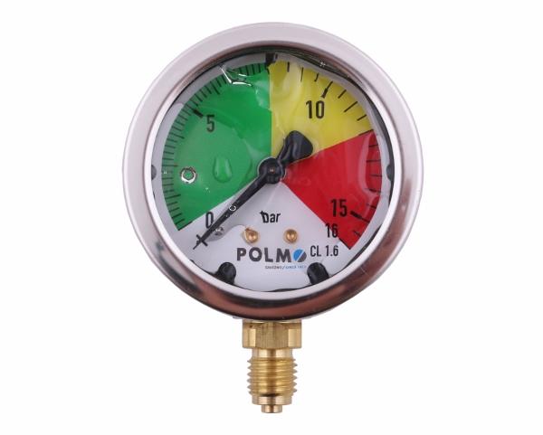 Manometr glicerynowy M63 0-16 bar gwint M12x1.5 dolne przyłącze. obudowa kwasoodporna. Opryskiwacz POLMO