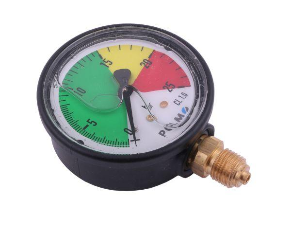 Manometr glicerynowy M63 0-25 bar. gwint G1/4" dolne przyłącze. obudowa plastikowa. Opryskiwacz POLMO