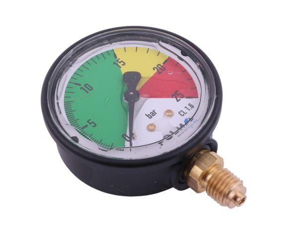 Manometr glicerynowy M63 0-25 bar. gwint M12x1.5 dolne przyłącze. obudowa plastikowa. Opryskiwacz POLMO