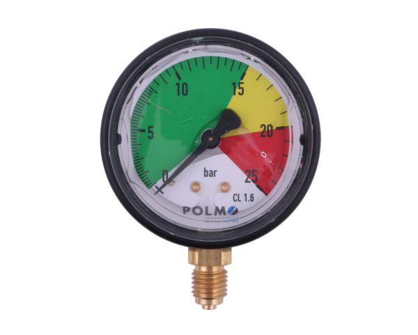 Manometr glicerynowy M63 0-25 bar. gwint M12x1.5 dolne przyłącze. obudowa plastikowa. Opryskiwacz POLMO