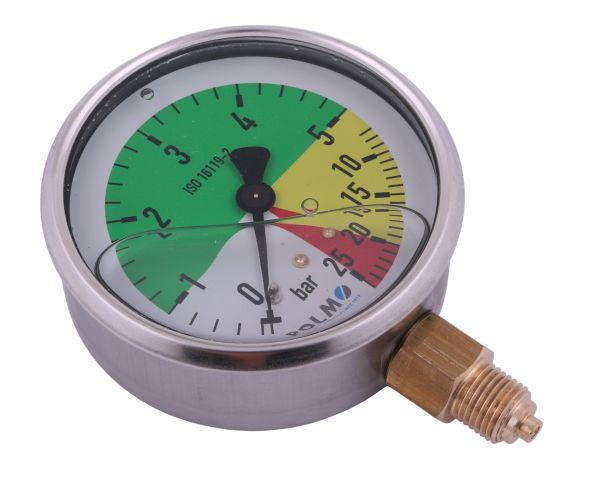 Manometr glicerynowy M80 0-5/25 bar gwint G1/4" dolne przyłącze. do Opryskiwaczy firmy Krukowiak POLMO