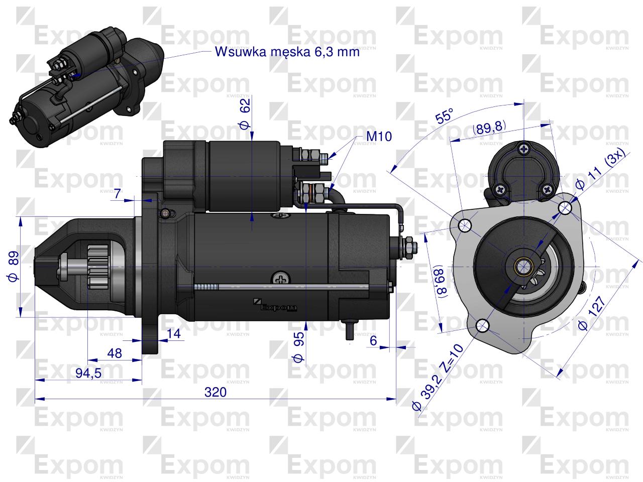 Rozrusznik 24V JOHN DEERE Typ iskra MS165  EXPOM KWIDZYN eu