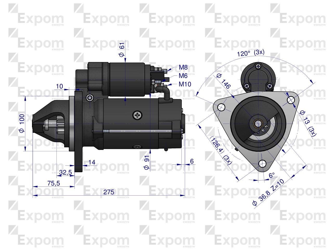 Rozrusznik  MTZ AZE4183 nowy typ EXPOM KWIDZYN eu