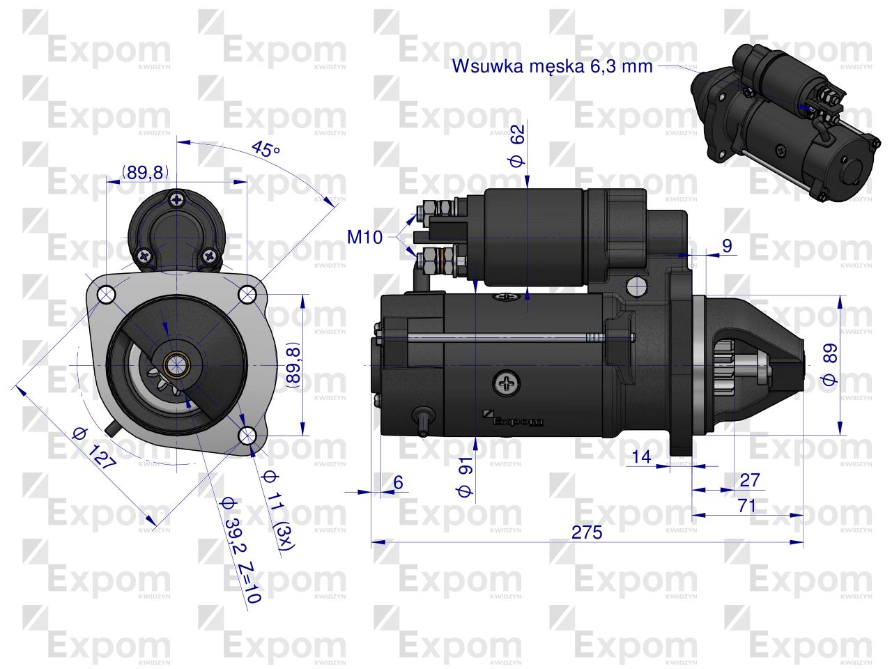 Rozrusznik 12V CLAAS Typ Iskra  MS551 EXPOM KWIDZYN eu