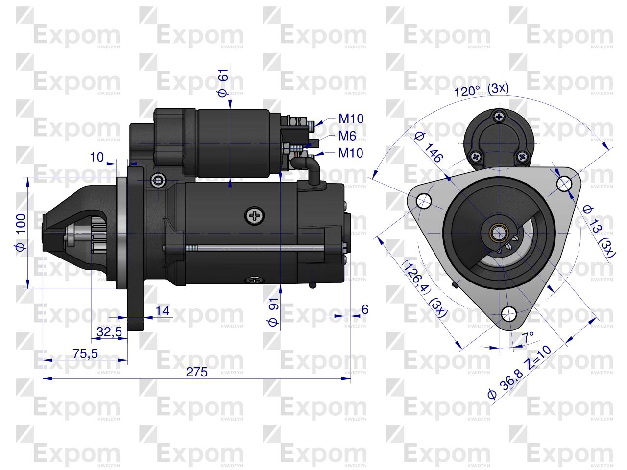 Rozrusznik 24V 3.5 kW AZE4268 Belarus EXPOM KWIDZYN eu
