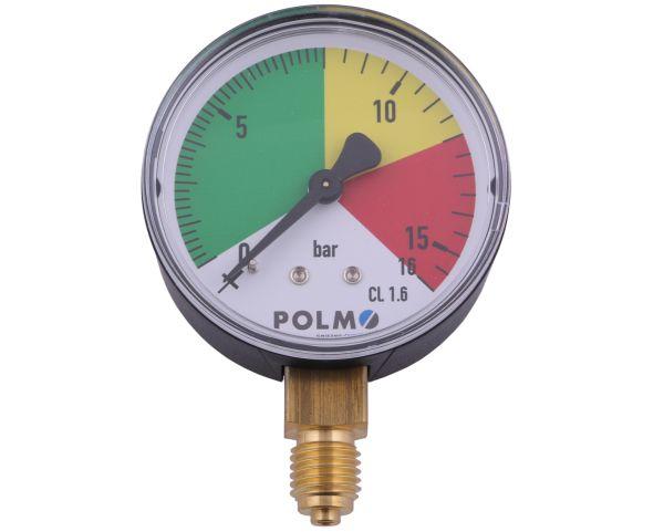 Manometr suchy M63 0-16 bar gwint M12x1.5 dolne przyłącze. Opryskiwacz POLMO