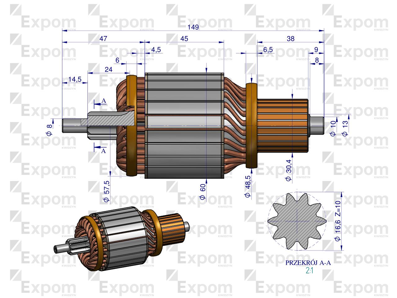 Wirnik rozrusznika 9144763, 1447834M91 Nowy Typ EXPOM KWIDZYN eu 