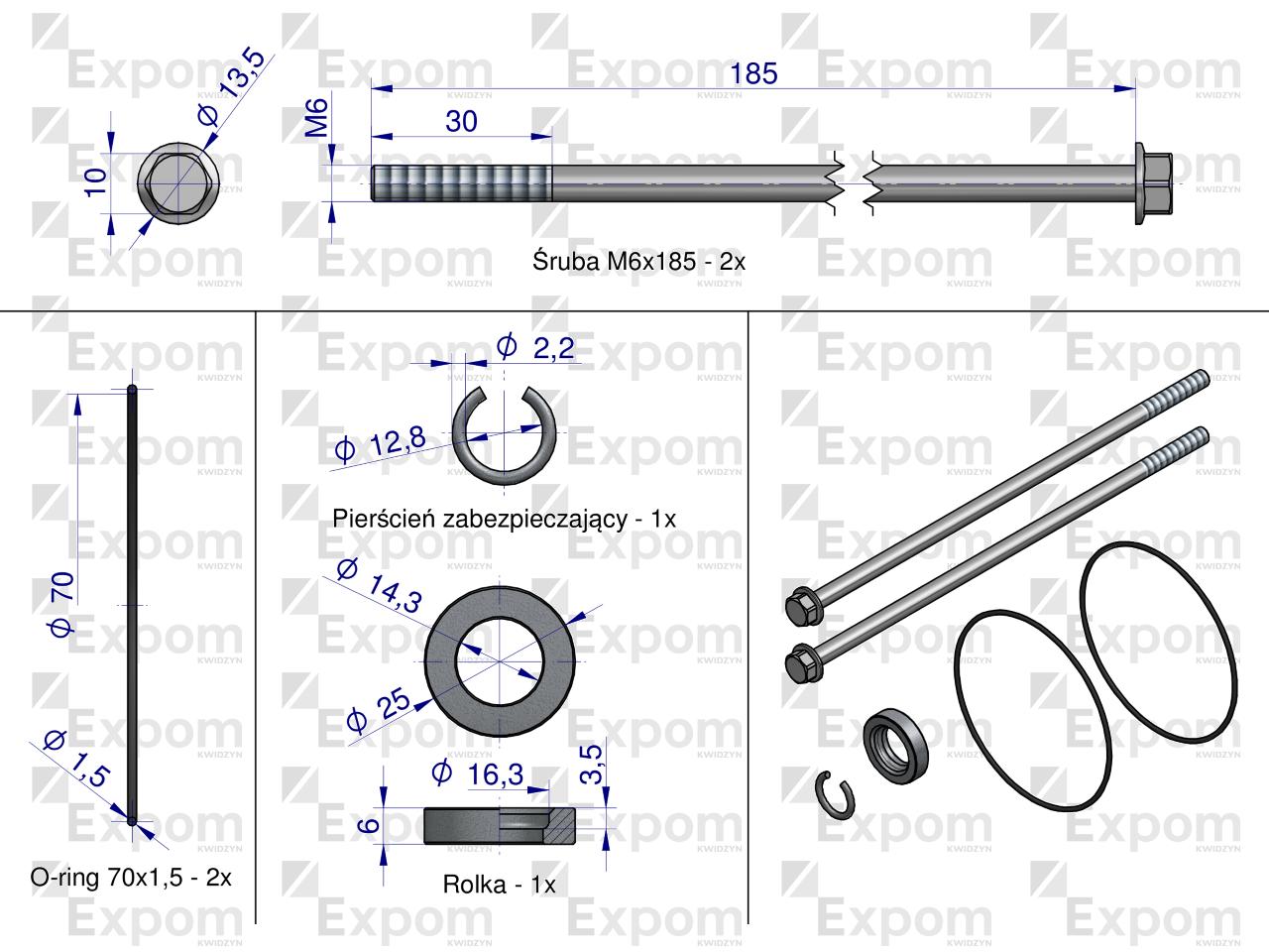 Zestaw montażowy rozrusznika MS175EX Nowy Typ EXPOM KWIDZYN eu 