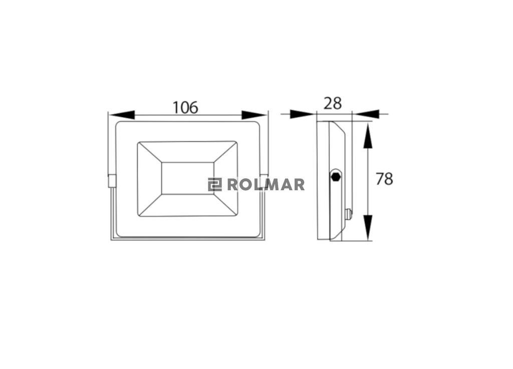Naświetlacz, Lampa LED SMD 230V 10W 4000K 800LM IP65 CZARNY