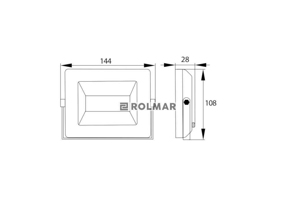 Naświetlacz, Lampa LED SMD 230V 20W 4000K 1640LM IP65 CZARNY