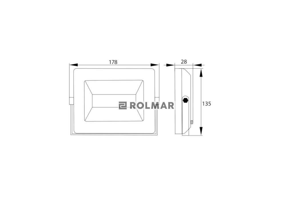 Naświetlacz, Lampa LED SMD 230V 30W 4000K 2520LM IP65 CZARNY