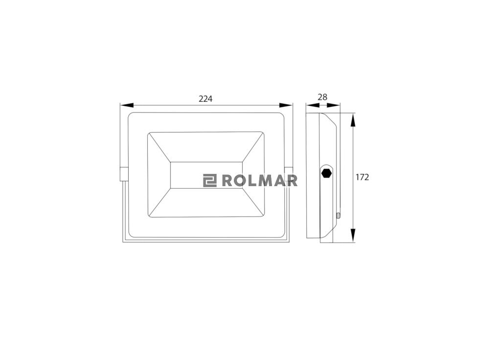 Naświetlacz, Lampa LED SMD 230V 50W 4000K 4280LM IP65 CZARNY