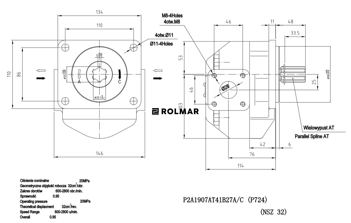 Pompa hydrauliczna P-724A Waryński