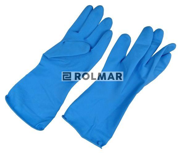 Rękawice ochronne gumowe flokowane niebieskie M 60g ogólne prace mechaniczne oraz rolnictwo i ogrodnictwo ( sprzedawane po 12 )