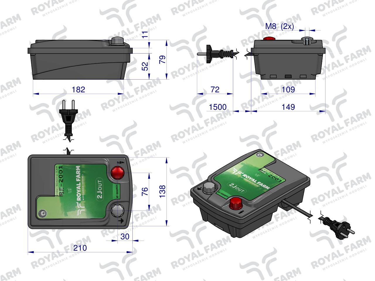 Elektryzator 2J sieciowy RF-2001 ROYAL FARM