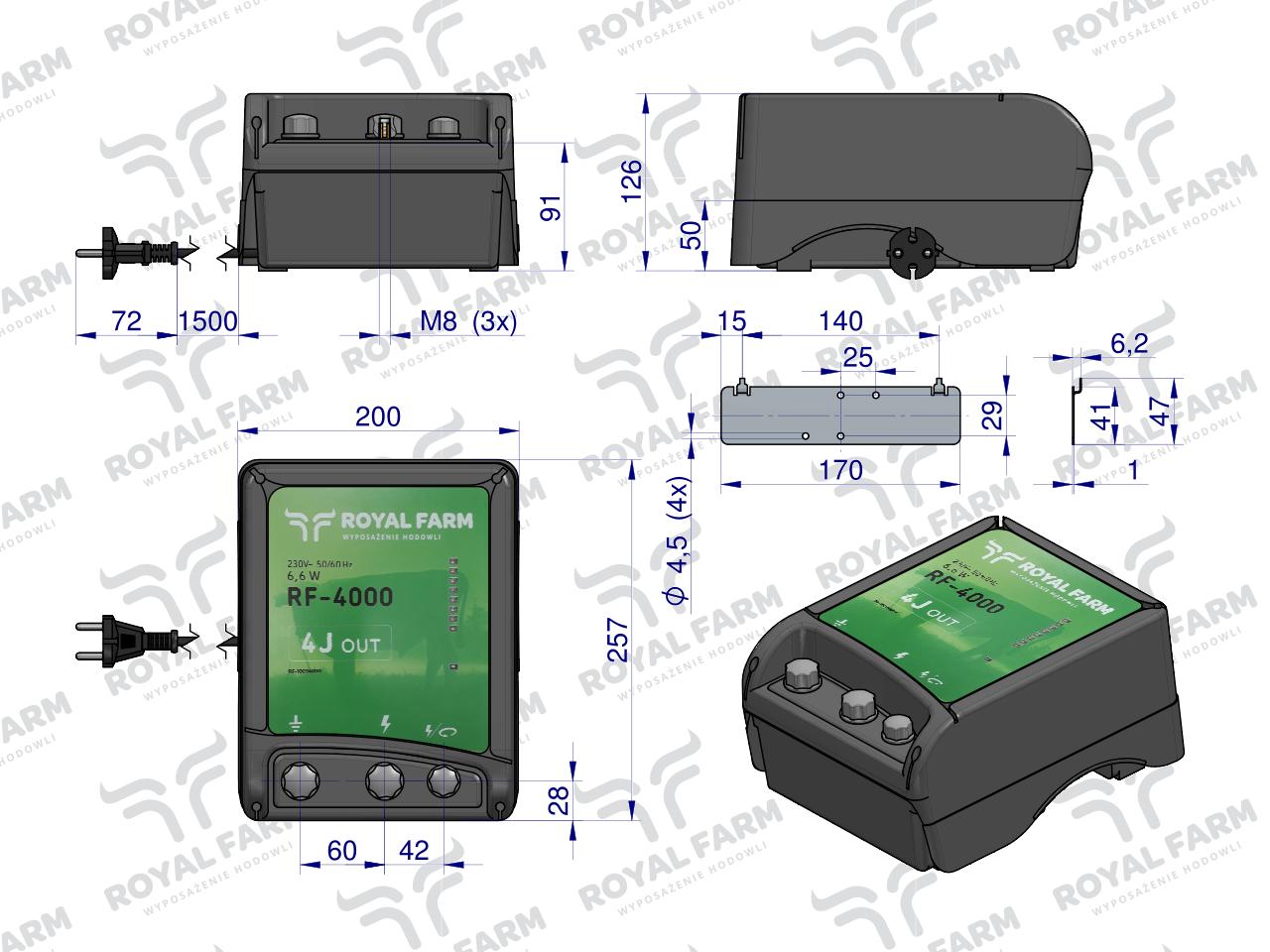 Elektryzator 4J sieciowy RF-4000 ROYAL FARM