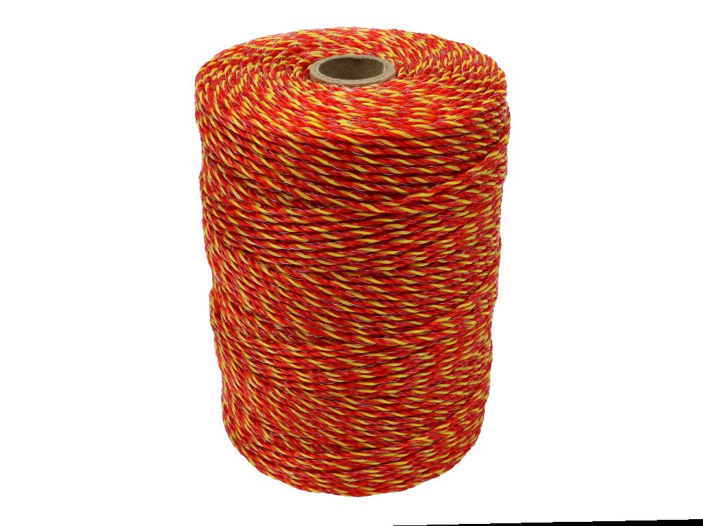 Plecionka, do elektryzatora 2mm, 3x0,16mm SS żółto-pomarańczowa 400m, Royal Farm
