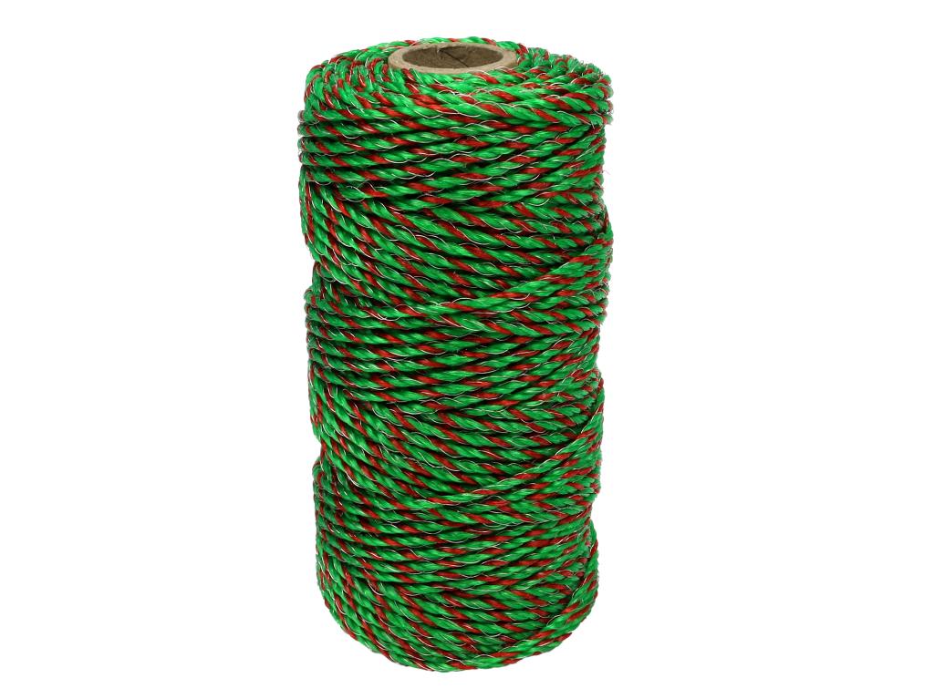 Plecionka, do elektryzatora 2,5mm, 3x0,20mm SS zielono-pomarańczowa 100m, Royal Farm
