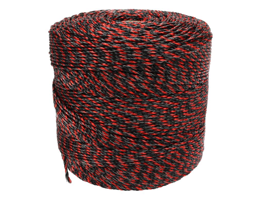 Plecionka, do elektryzatora 3mm, 3x0,20mm SS czarno-pomarańczowa 500m, Royal Farm