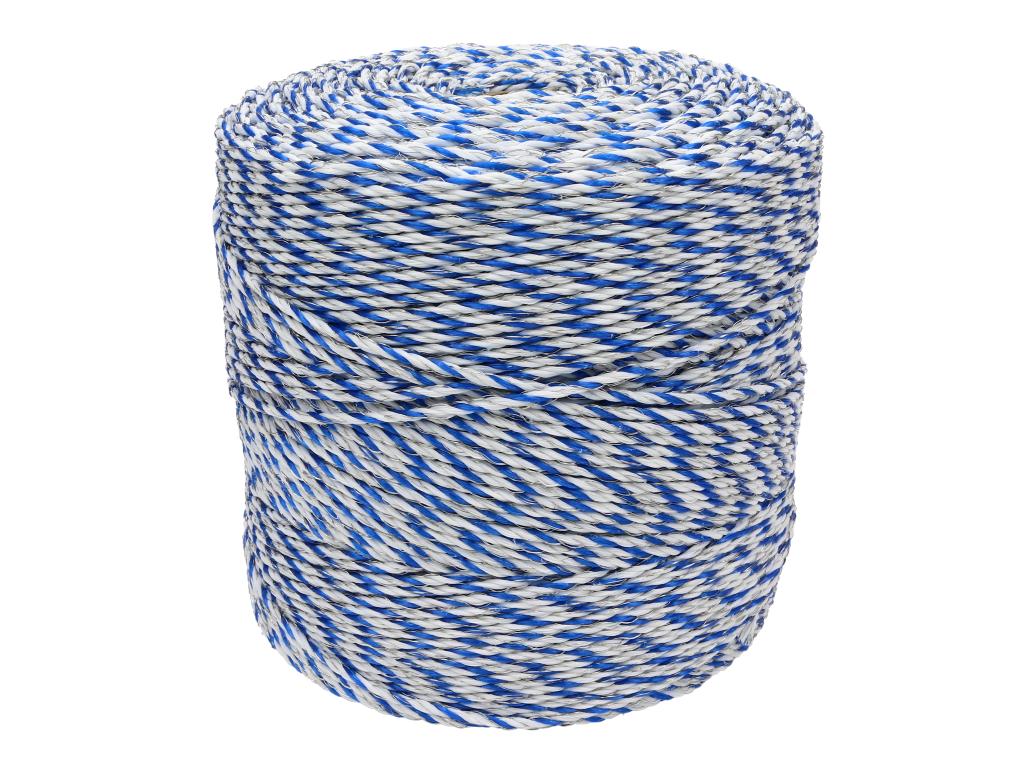 Plecionka, do elektryzatora 3mm, 2x0,20mm Cu, 4x0,20mm SS biało-niebieska 400m, Royal Farm