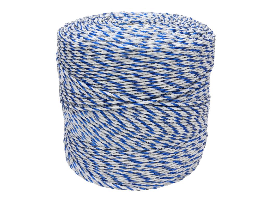 Plecionka, do elektryzatora 3mm, 2x0,20mm Cu, 4x0,20mm SS biało-niebieska 500m, Royal Farm