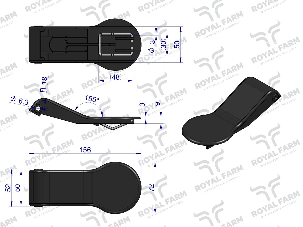 Język plastikowy poidła RF-20906026 ROYAL FARM