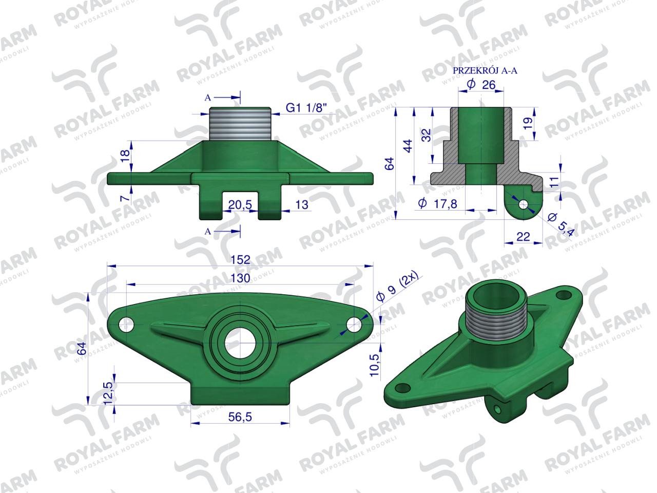 Korpus poidła RF-20908101 RF-20908106 ROYAL FARM