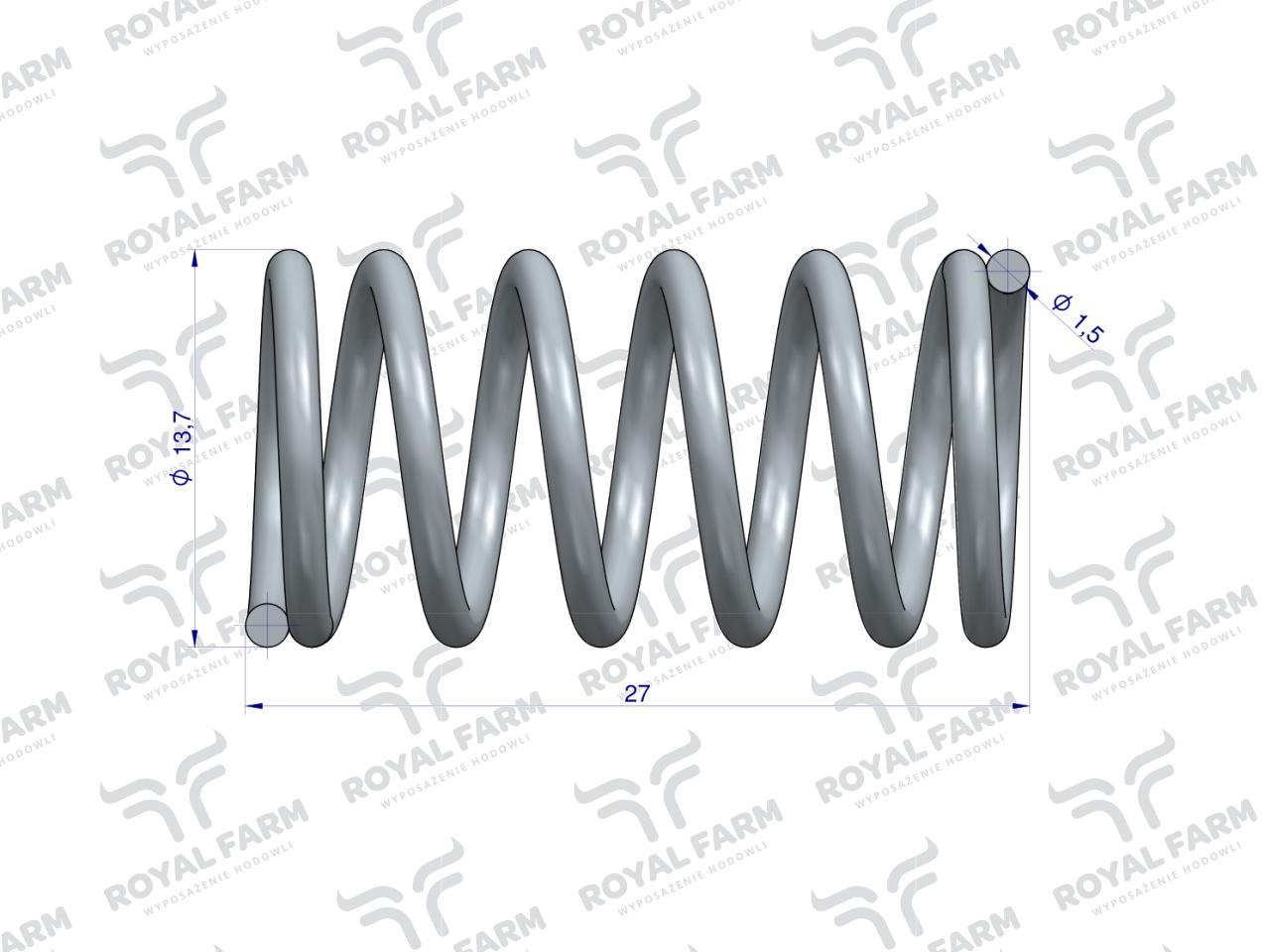 Sprężyna zaworu poidła RF-20908101 RF-20908106 ROYAL FARM ( sprzedawane po 20 )