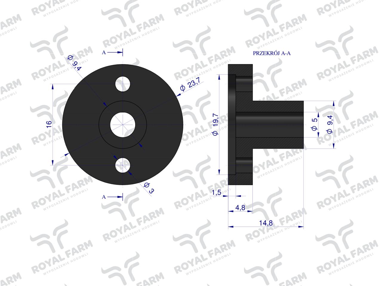 Podkładka plastikowa zaworu poidła RF-20908101 RF-20908106 ROYAL FARM ( sprzedawane po 20 )