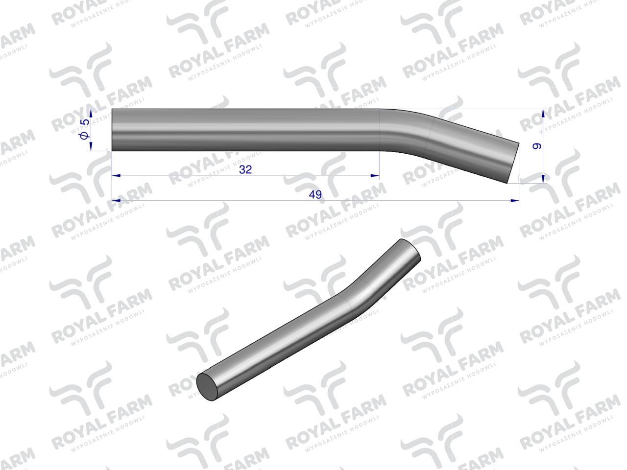 Oś języka poidła RF-20908101 RF-20908106 ROYAL FARM ( sprzedawane po 10 )