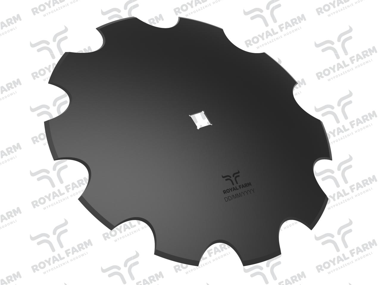 Talerz, uzębiony Z-10 fi 560 otwór 30x30 stal borowa, 1279601010 1202030130, Royal Farm