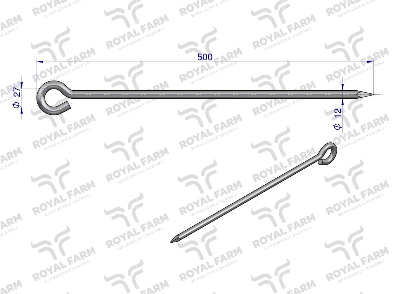 Pal, pastwiskowy do łańcucha fi 12x500, Royal Farm (sprzedawane po 10)