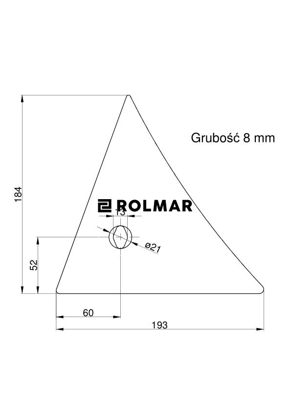 Pierś odkładni prawa jednootworowa Kverneland Vulcan pasuje śruba M12X35NOS - 1 szt.
