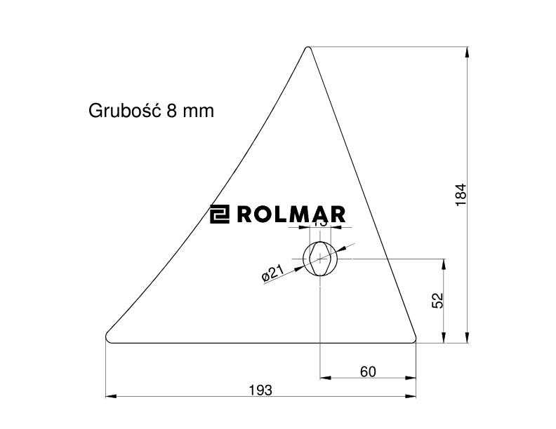 Pierś odkładni lewa jednootworowa Kverneland Vulcan pasuje śruba M12X35NOS - 1 szt.