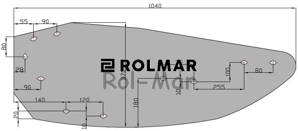 Skrzydło odkładni prawe 14"-16" Kverneland Vulcan pasuje śruba M12X35NOS - 10 szt.