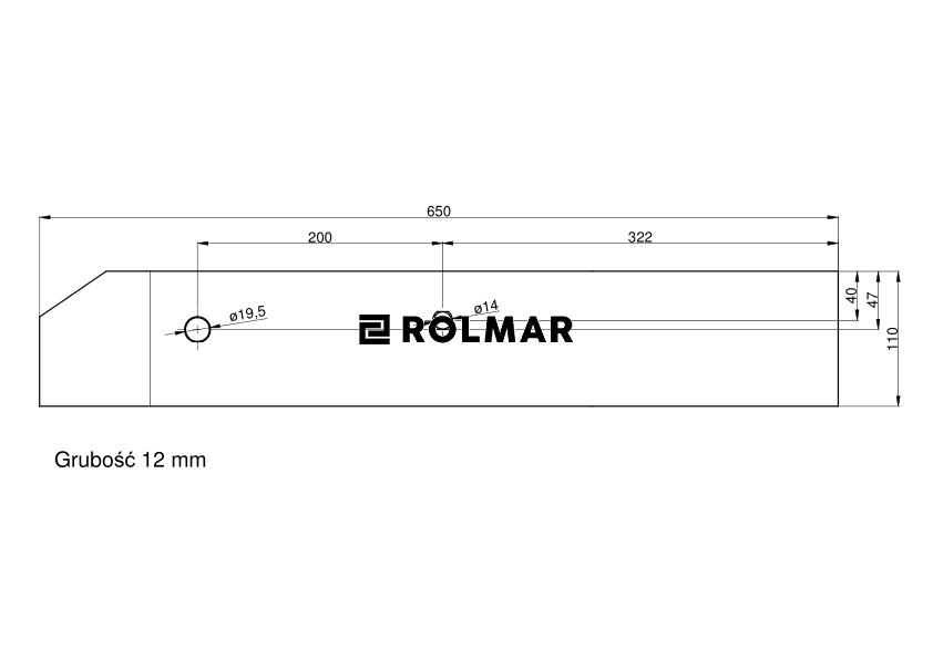 Płoza długa prawa Kverneland Vulcan