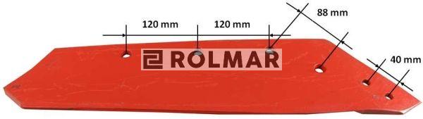 Eurolemiesz prawy 18" Kverneland Vulcan pasuje śruba M14X34OV1 - 4 szt.