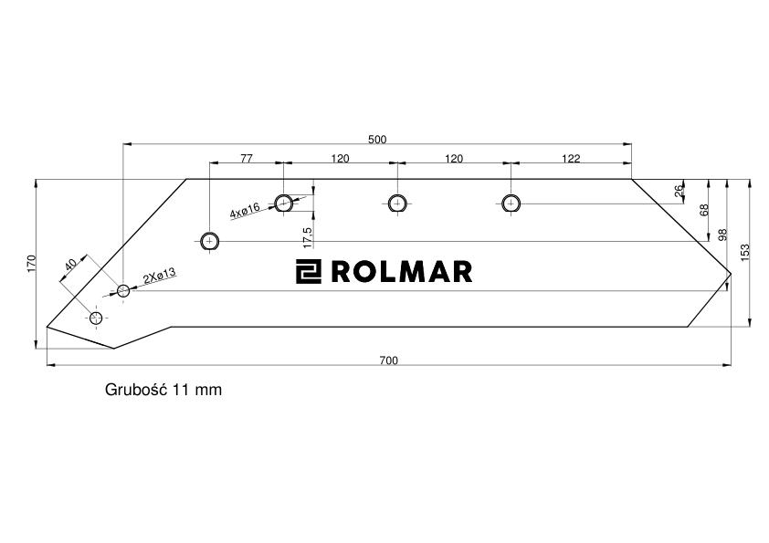 Eurolemiesz lewy 20" Kverneland Vulcan