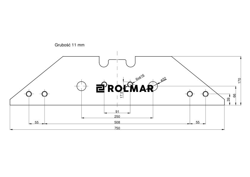 Płoza długa obracalna P&L Kverneland Vulcan pasuje śruba M14X34OV1 - 2 szt.