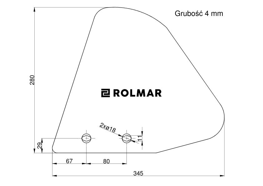 Odkładnia przedpłużka prawa Kverneland Vulcan..